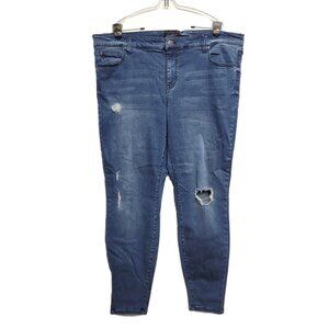 Celebrity Pink Mid Rise Skinny Distressed Jeans Plus Size 20